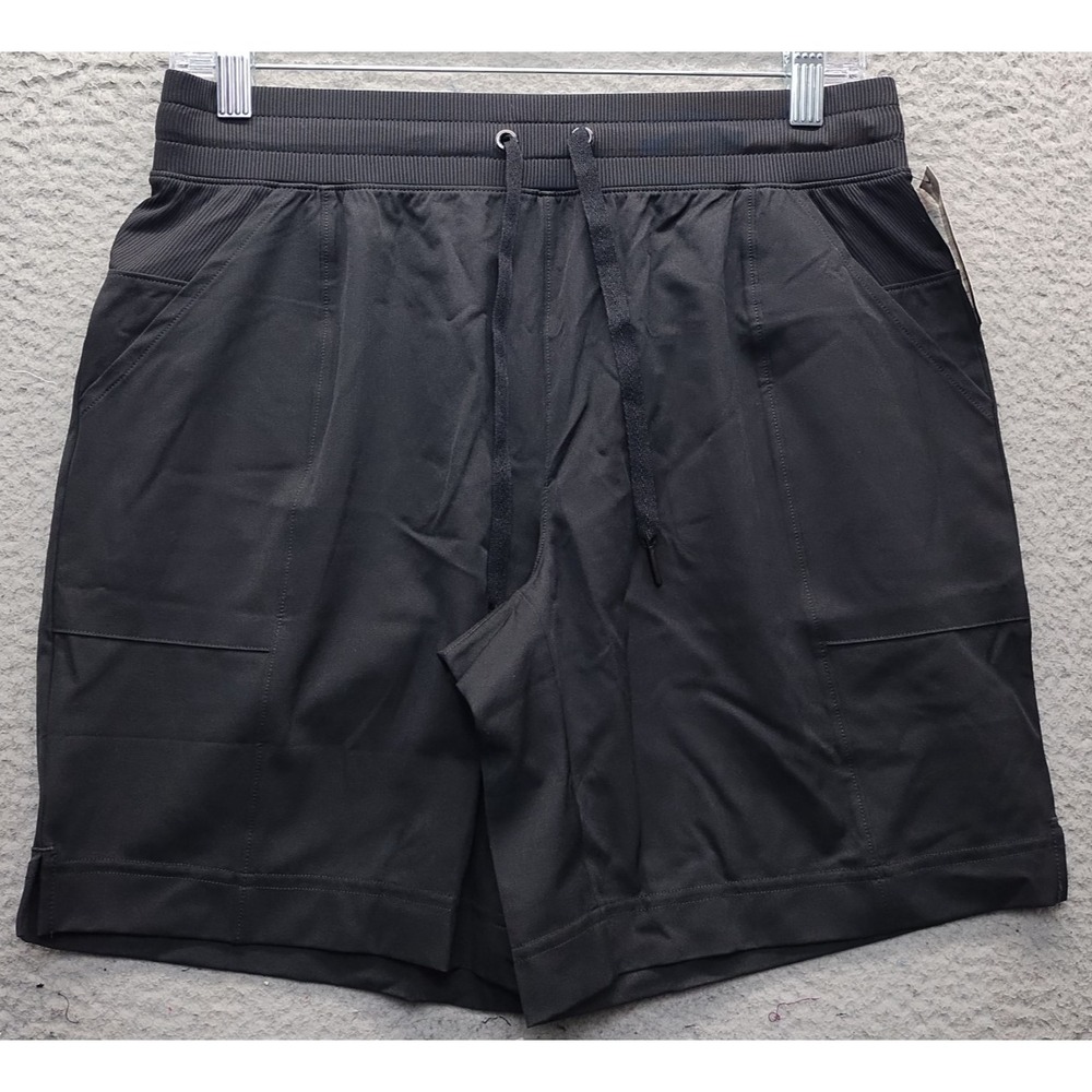 Ideology Fitness Shorts Women Small Black Woven Comfort Elastic Drawstring Waist
